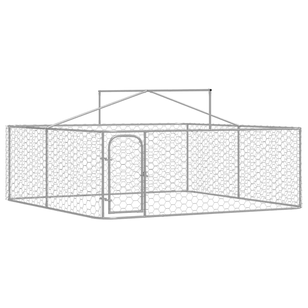 Perrera para perros al aire libre con techo, acero galvanizado, 300 x 300 x 150 cm, se puede cerrar, con protección y seguridad para cachorros, ideal como recinto, caño y parque infantil en el