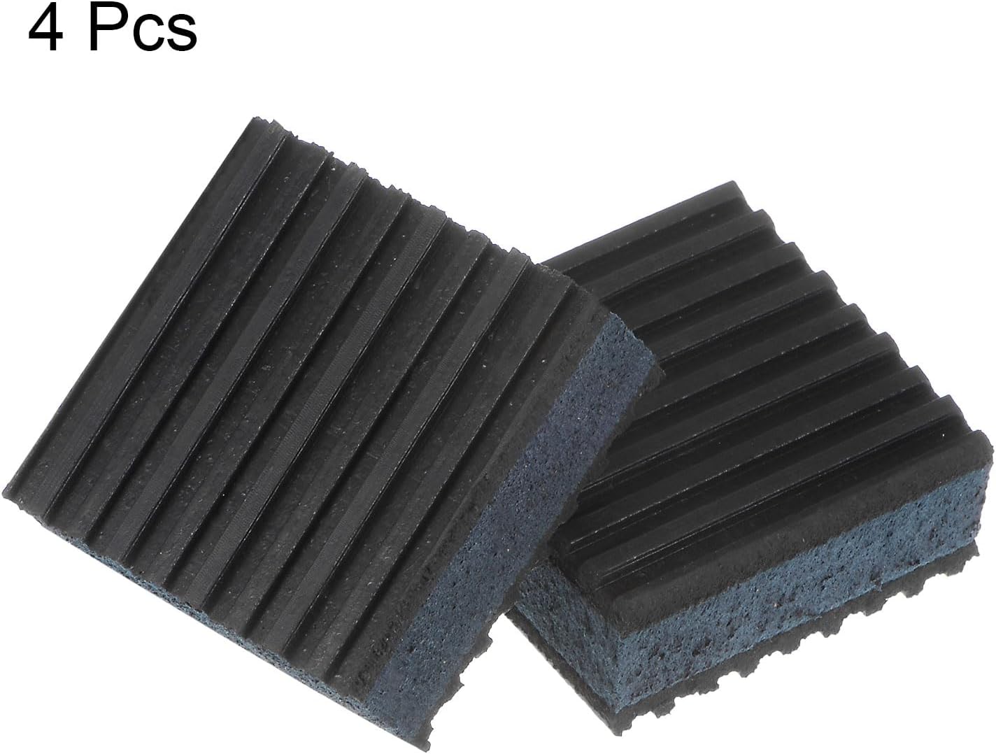 HARFINGTON 4pcs Rubber Anti Vibration Pads 2" x 2" x 7/8" Isolation Vibration Absorbing Pad Damping Mat Anti-Skid Noise with EVA Center for Air Compressor Conditioner Treadmill Washer