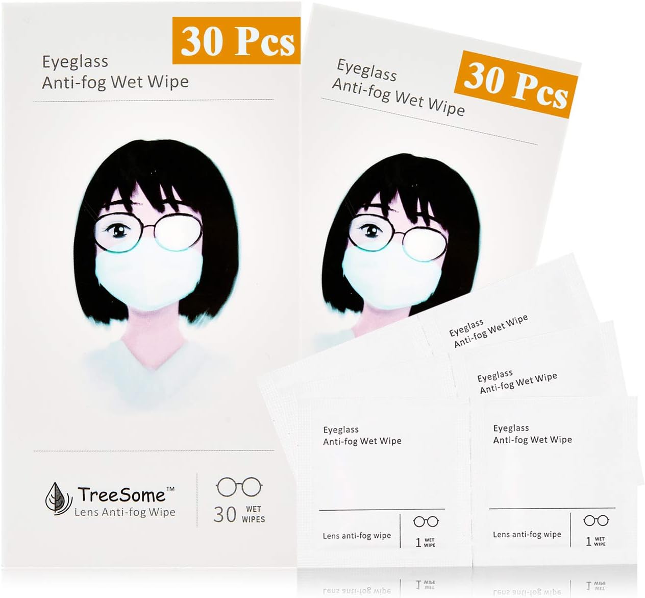 NOORNY Anti-Fog for Glasses Pre-moistened Cleaning Wipes for Glass Lens While Wearing Face Mask, Individually Wrapped Antifog Cloth for Eyeglass/Goggles/Face Shield