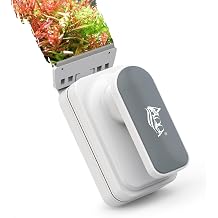 AQQA Aquarium Magnetic Glass Cleaner, Fish Tank Glass Scrubber Algae Scraper Comfortable Grip Handle with Dual Blades, Double Side Magnetic Brush for up to 0.63 Thick Glass/Acrylic Aquariums Large