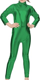 Bodies de Danza Brillante para Ballet, Mono de Manga Larga con Cremallera, Leotardo Body Nude para Gimnasia Deportiva Rítmica, Jumpsuit Niña Elástico Bailarina Yoga 1-12 años