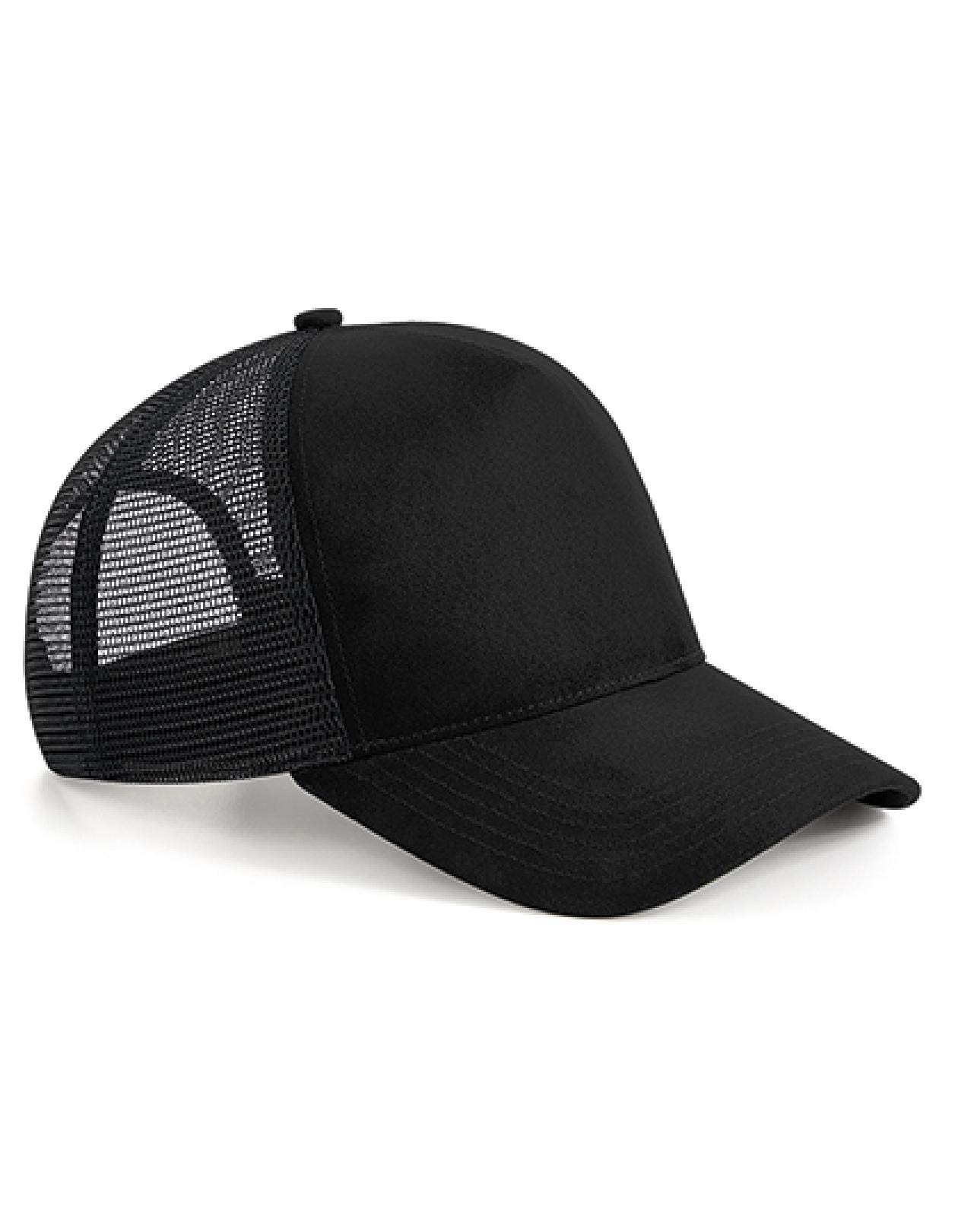 Beechfield B643 Suede Snapback Trucker Black