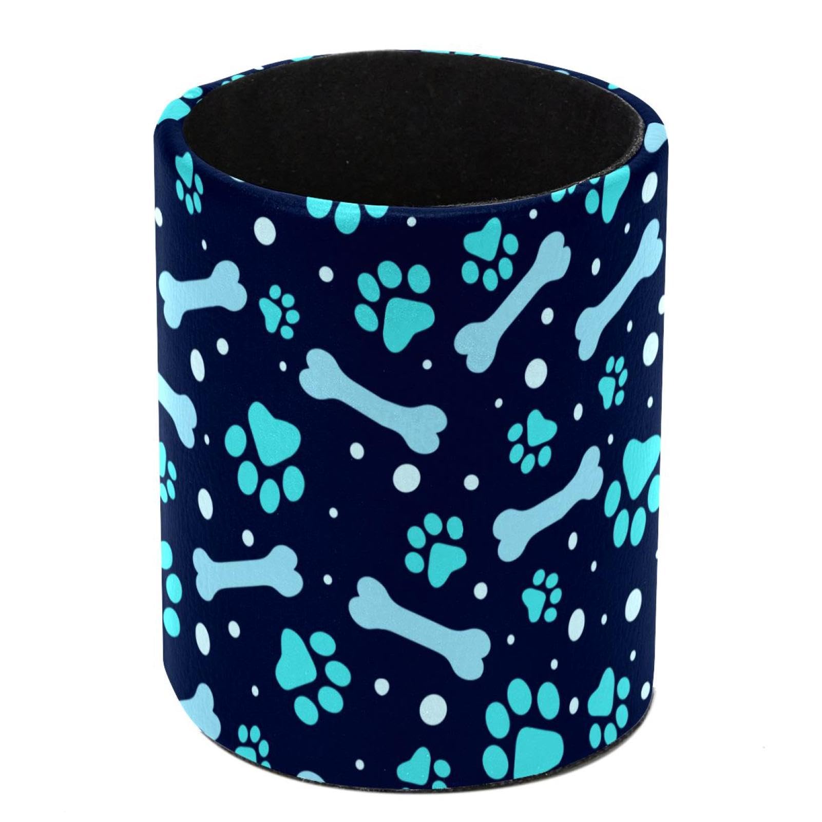 FWJZDSP Pen Holder For Your Desk, Leather Pencil Holder Easily Organizes All Pens and Desk Accessories, Paw Bone Pen Cup For Your Office Decor