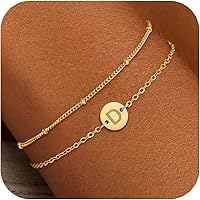 14K Gold Plated Letter Initial Bracelet