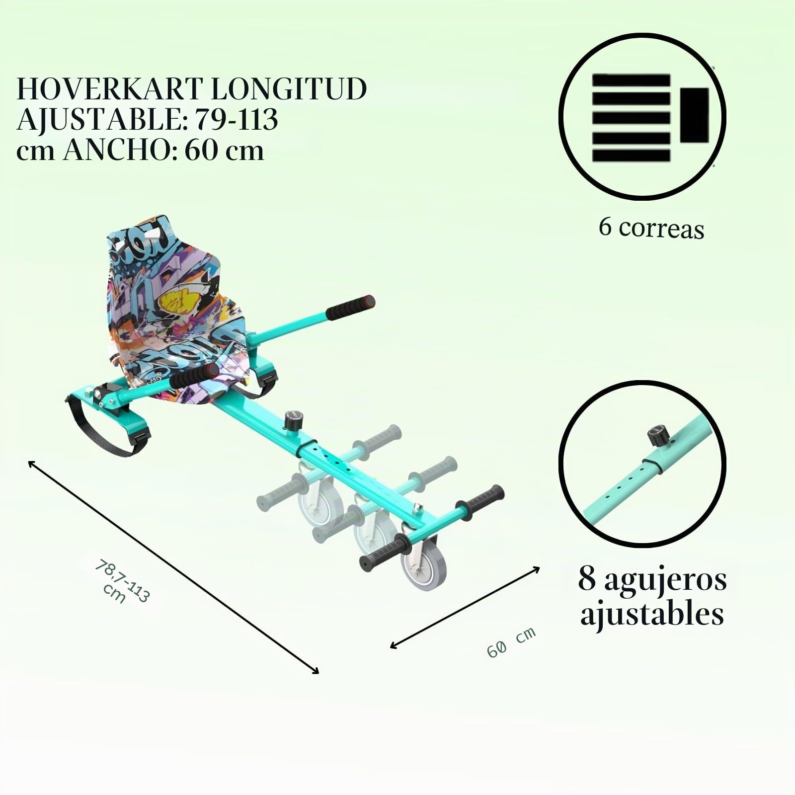 Asiento Hoverkart para Scooter y Gokart – Hovergokart para hovergokart, verde asiento para hoverboards, asiento para hoverboard compatible con 6,5 pulgadas, 8,5 pulgadas y 10 pulgadas
