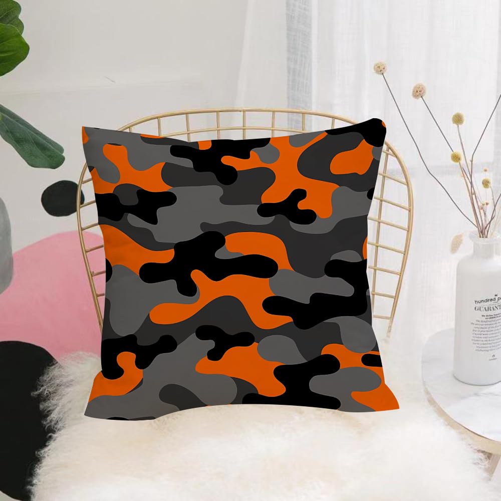 Hyosxw Orange Tary Camouflage. Army Camouflage For - A6 Cushion Cover,Throw Pillow Case Home Decorative For Living Room Bedroom Sofa Chair 18X18 Inch,Orange Tary Camouflage. Army Camouflage For Clothing Or Printing,Pillowcase 45X45cm