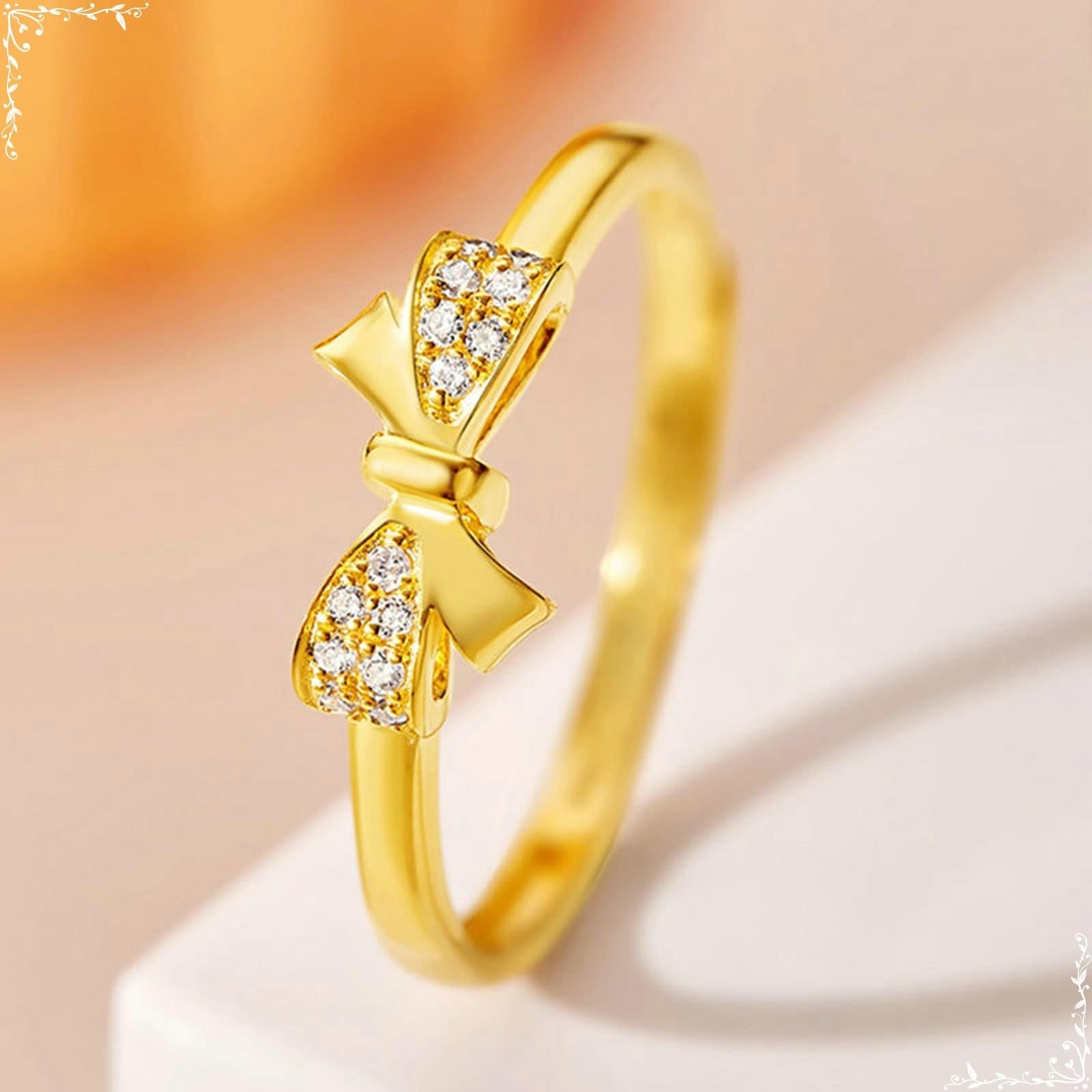 Wycian Anello BFF in oro 18 carati, con nodo di moissanite, taglio rotondo, bianco, personalizzabile, per laurea, amicizia