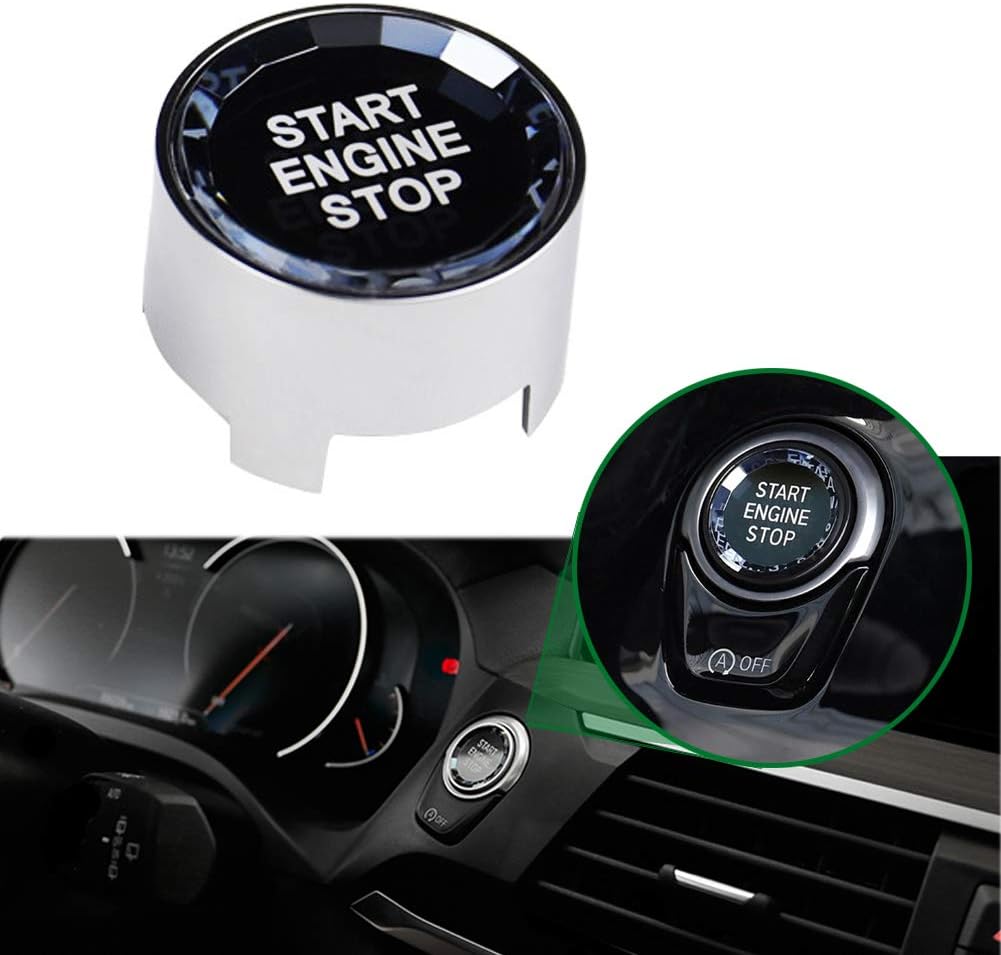 lanyun crystal style engine start stop switch ignition button fit F or G chassis code F30 F10 F20 F22 F32 F15 F48 G30 G02 accessories with OFF button (silver)