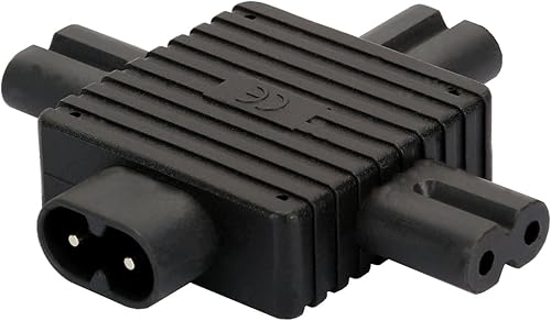 Miniatura 1 de IEC320 Figura 8 C8 macho a 3X hembra C7 Splitter Adaptador de corriente para fuente de alimentación 1 en 3 salidas