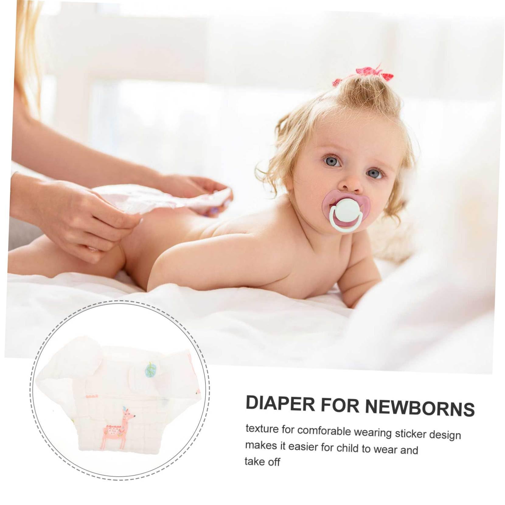 Abaodam Pañales Reutilizables De Algodón Para Niña, Talla s (0-3 Meses), 2 Piezas, Absorción Cómoda, Transpirable, Lavables Para Bebés, Uso Diario y Entrenamiento Temprano