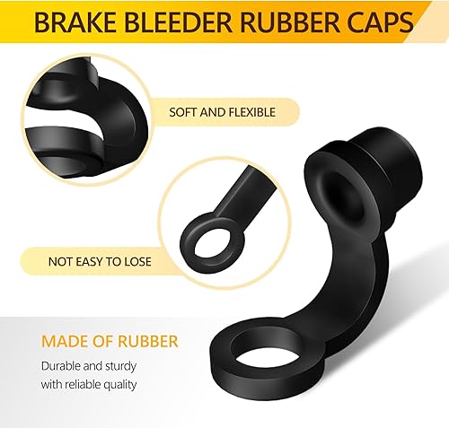 Miniatura 3 de 24 tapas de goma para purga de automóvil, tapa de tornillo de drenaje de bomba de freno de 0.315 pulgadas, cubierta antipolvo, tapa de purga de