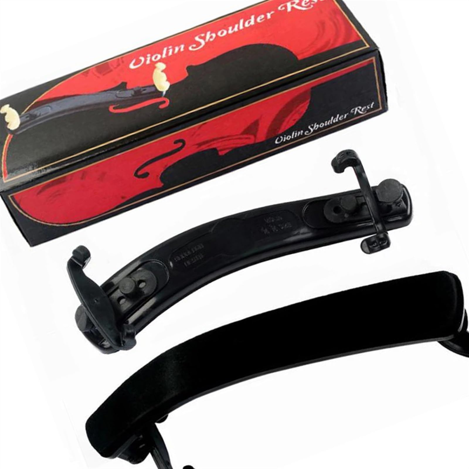 Épaulière pour violon Coussin D'épaule Pour Violon 3/4 4/4 Coussin D'épaule Souple En Plastique Noir Réglable Pièces De Support Pour Violon Accessoires Pour Violon(1/4 and 1/8 universa)