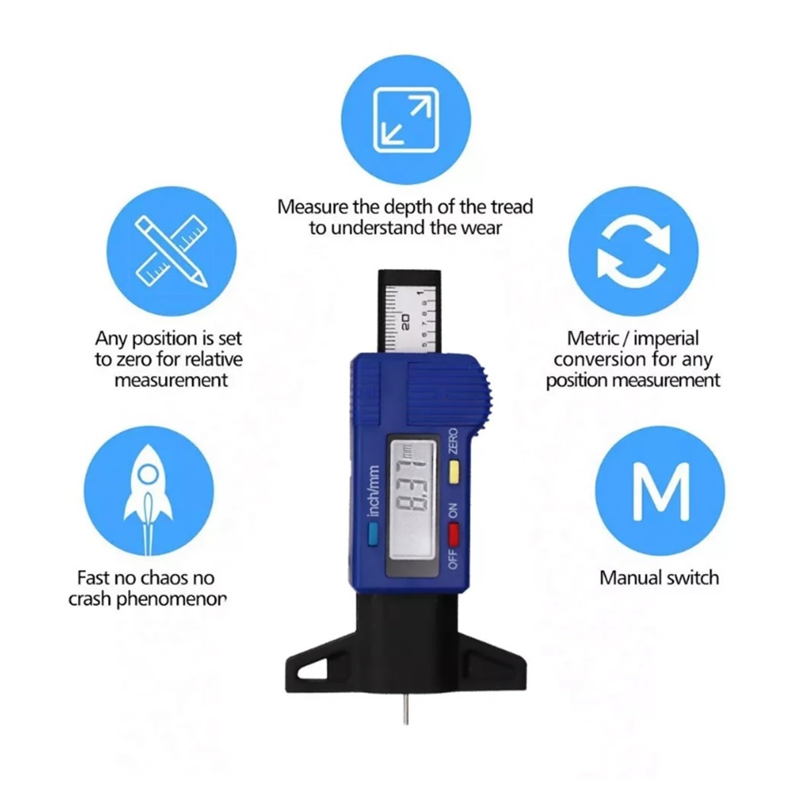 Reifenprofiltiefenmesser 10 stücke Auto Reifen Digitale Profiltiefenmesser Meter Dicke Gauge Tragen Erkennung Messung Werkzeug Tiefe Messschieber,für Autos, Transporter, LKWs(Silver)