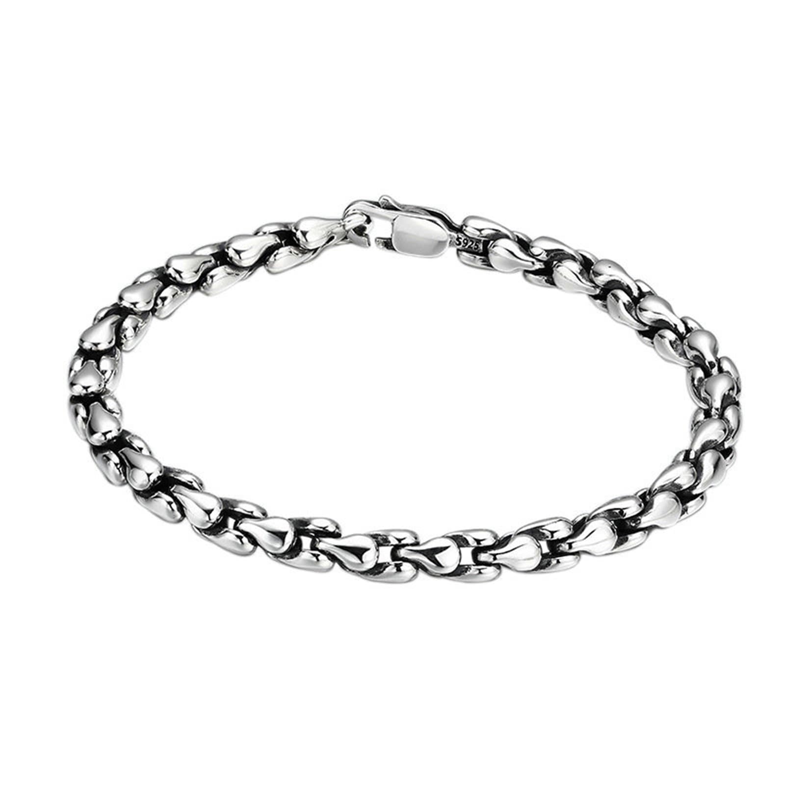 Herren Armbänder Sterlingsilber 5MM Gliederkette Armreifen