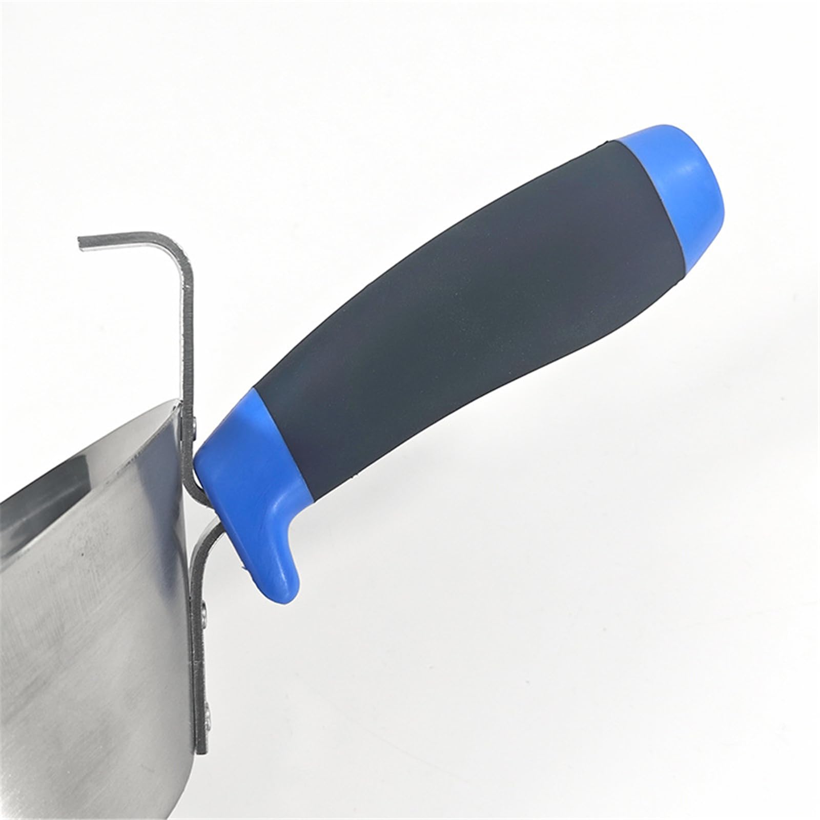Bandeja de mortero para enlucido de paredes en acero inoxidable, recipiente cónico de 18 cm con de agarre para trabajos de transporte y acabado de cemento de mano Uso de bandeja de mortero, de