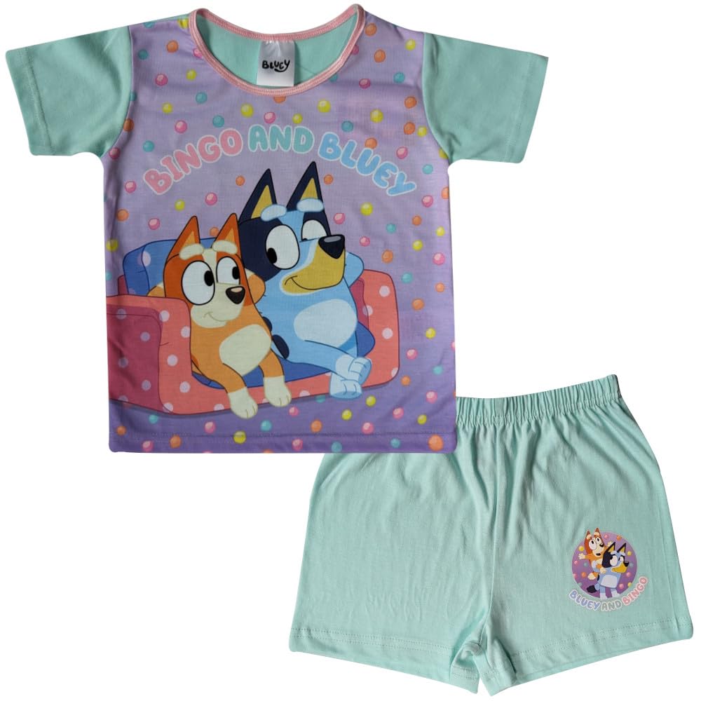 Girls Bluey Short Pyjamas (Bluey - Shorty Polka Dot, 18-24 Months)