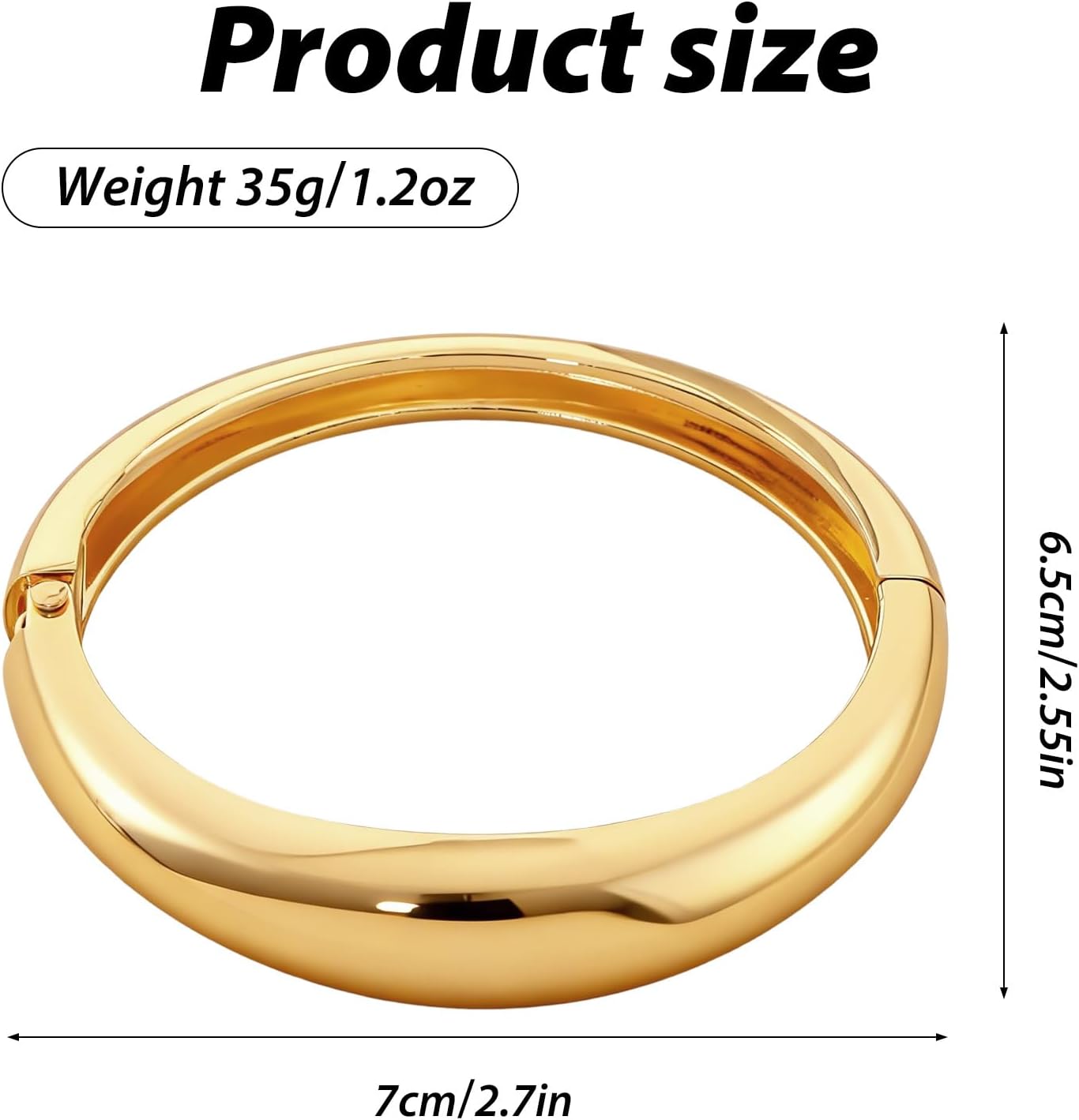 Gold Bangle Bracelets for Women Silver Plated Cuff Bangle Wide Wire Chunky Cuff Bracelets Trendy Hinged Open Wide Bracelet Irregular Minimalist Bangle Jewelry - Image 2