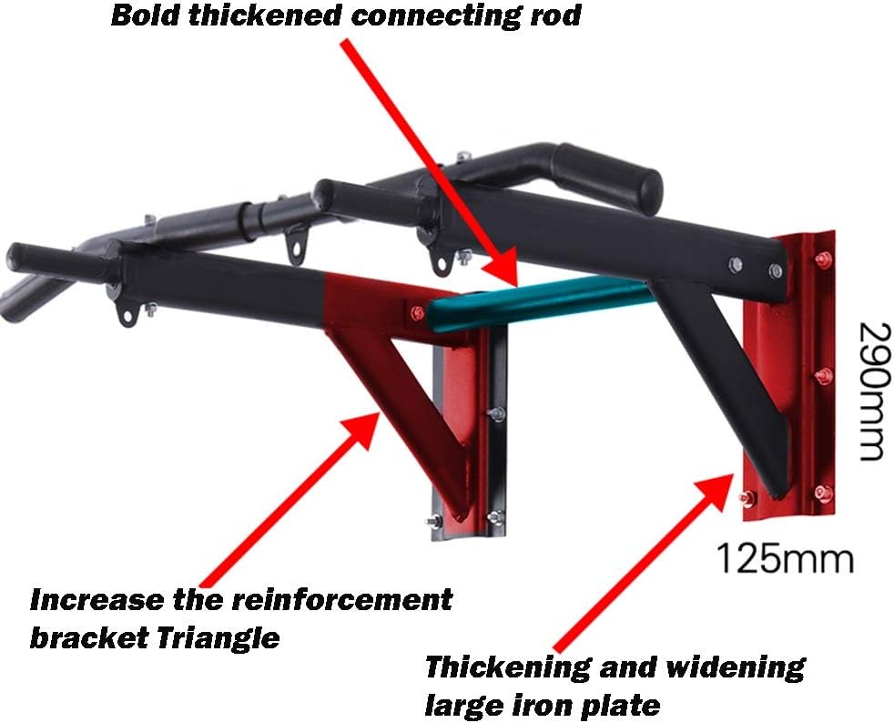 HUAHUA Wall-mounted Horizontal Bar, Safety Pull-up Bar-fixed By 12 Expansion Screws, Home Gym Strength Training Equipment, Easy To Install