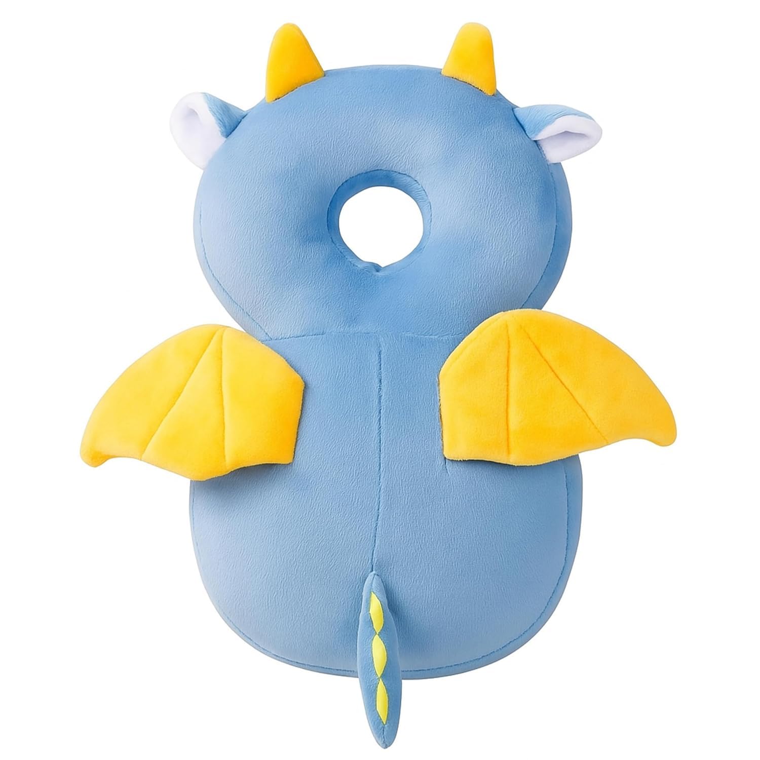 Baby Head Protector Pillow Backpack | Soft Dragon Design Safety Pad | Toddler Head Guard Cushion | Infant Anti Fall Protection for Learning to Walk | Blue Yellow-image-27