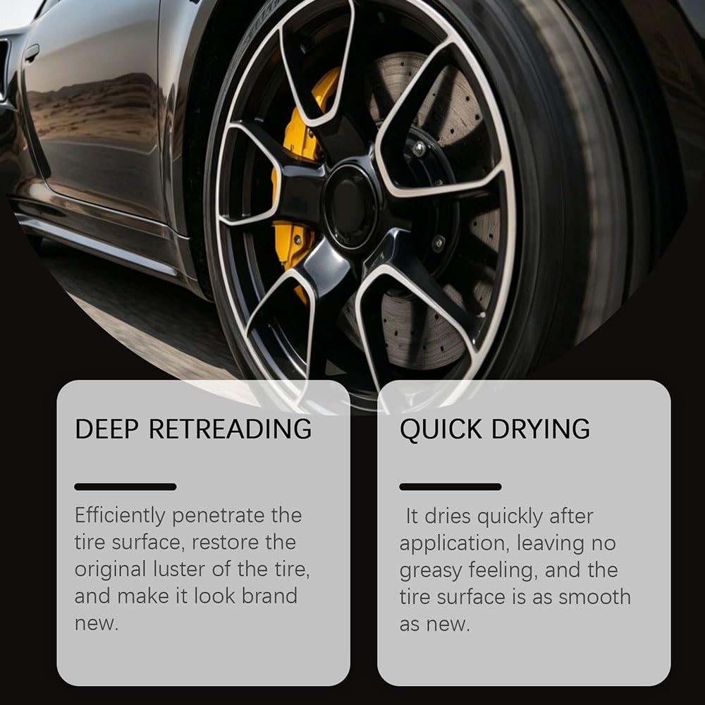 Shine-Reviving Tire Wax - Restore that Deep Black, Car Tire & Plastic Trim Renewal Paste, Tires Coating Paste, Prevents Cracking & Easy Application for Cars Trucks Motorcycles (3set)
