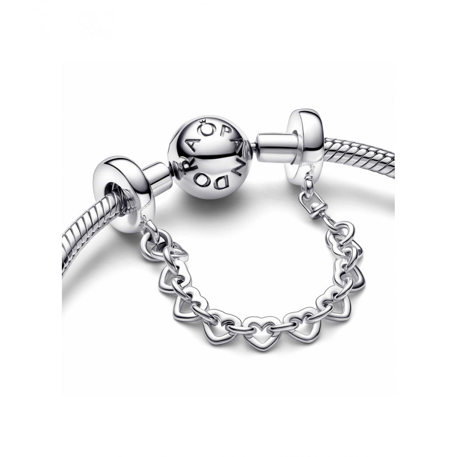 Pandora Moments Cadena de seguridad y clips en plata de ley