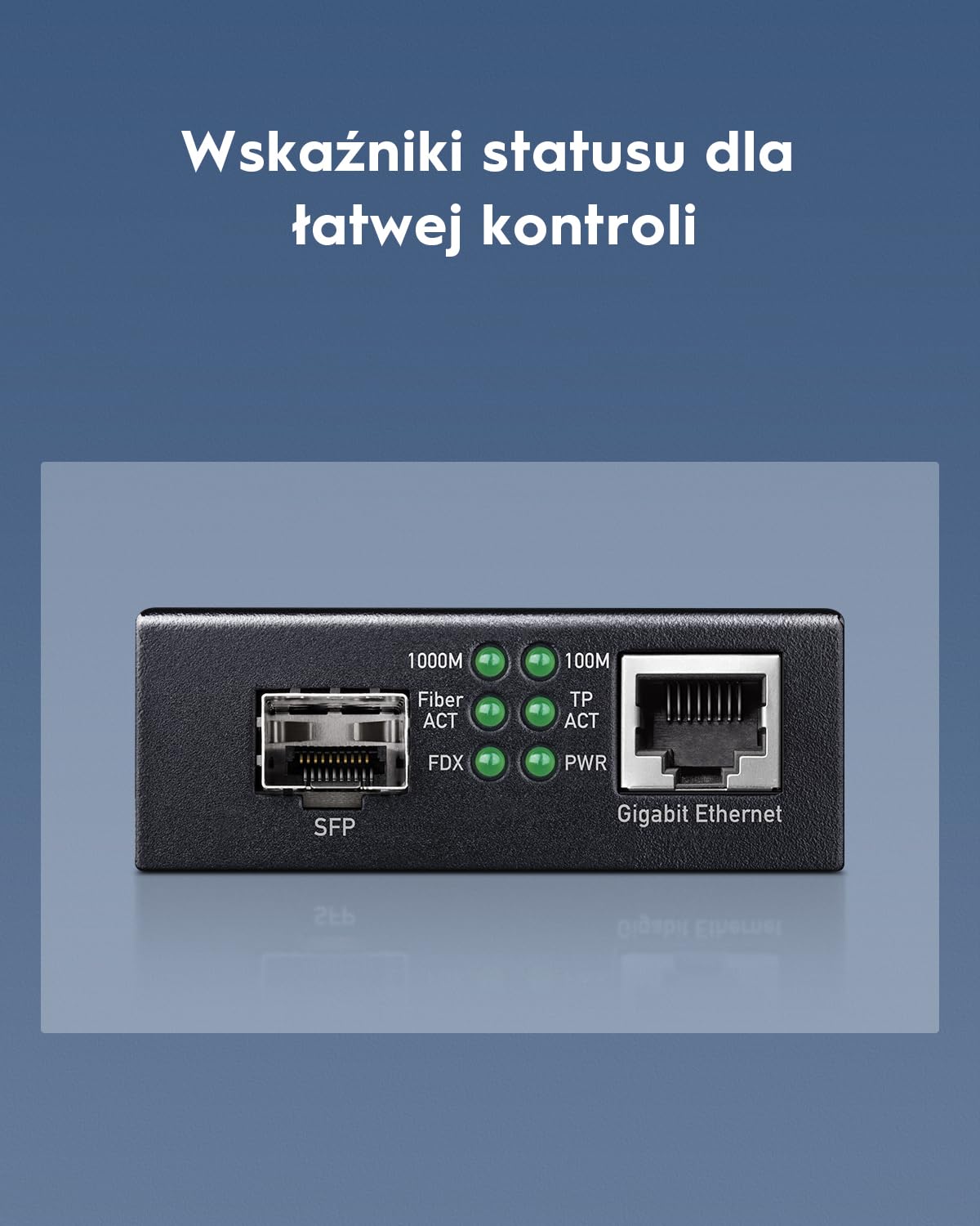 Cudy MC220 konwerter mediów Gigabit Ethernet, 10/100/1000 Mbps Gigabit Ethernet RJ45-do SFP do Gigabit, obsługa modułu 1000BASE-SX/LH-SFP-Mini-GBIC, modem z włókna szklanego