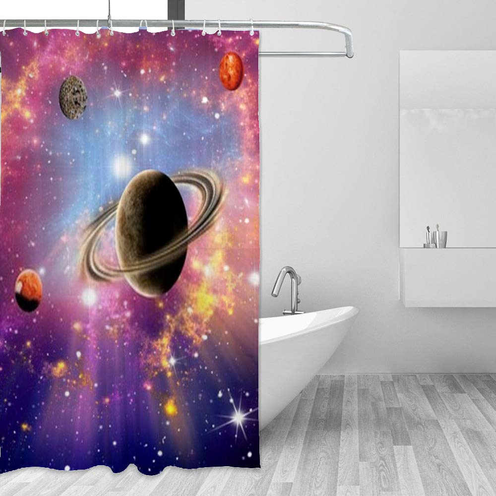 Rideau de douche imperméable en polyester motif abstrait chic 168x183cm pour salle de bain