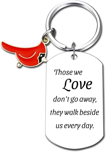 Cardinal Memorial Keychain - Condolence Gift for Loss of Loved One, Bereavement Sympathy Keepsake to Honor Grief Remembrance