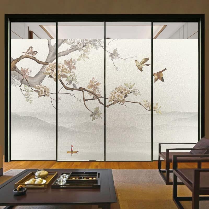 Window Privacy Film Window Film Privacy Non Adhesive Glass Sticker Heat Control Window Coverings Window Tint for Homedecor Glass Window Film Window Decals (Size : 40x100cm)