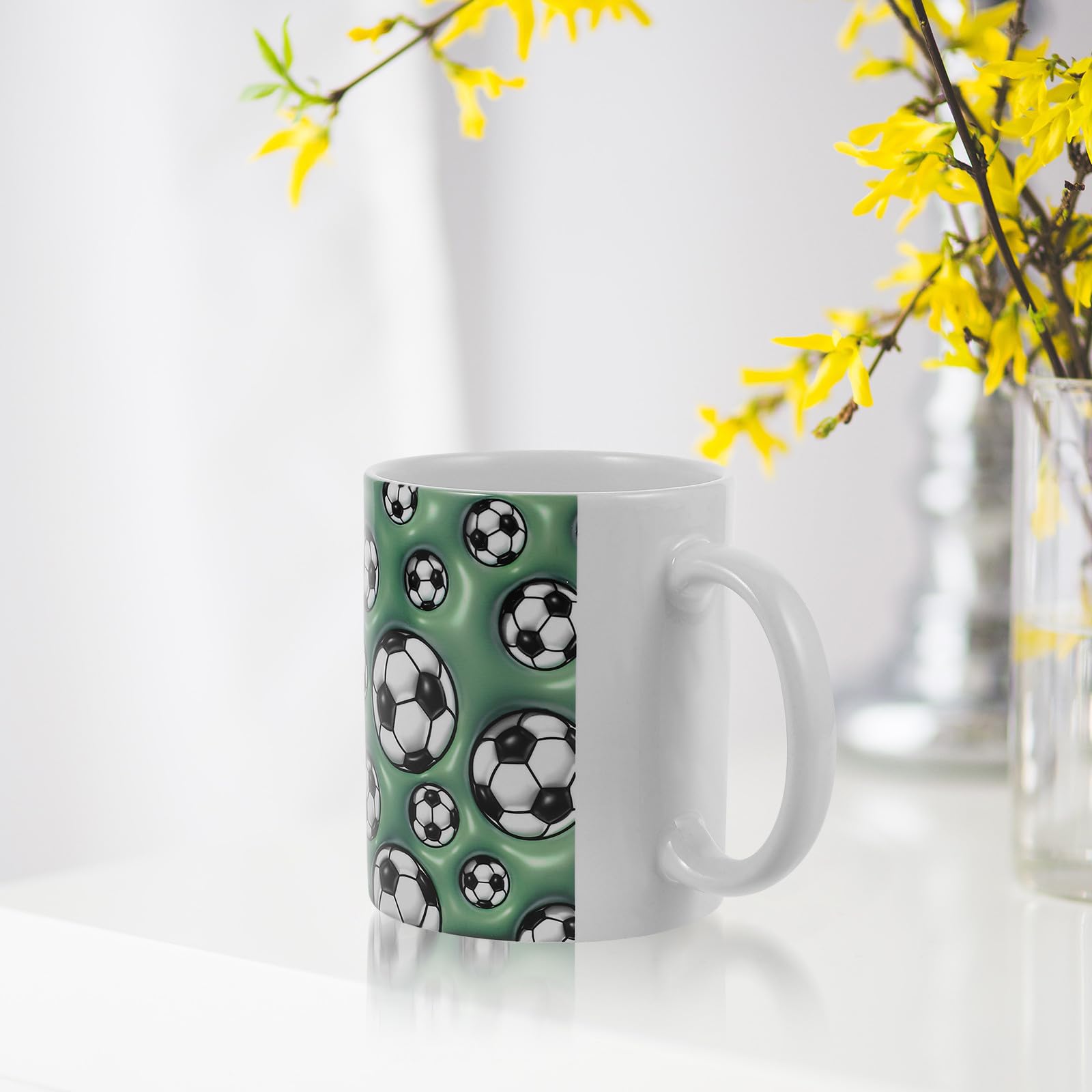 STOBAZA 5 Pezzi Tazza da Caffè in Ceramica Tema Calcio per Appassionati