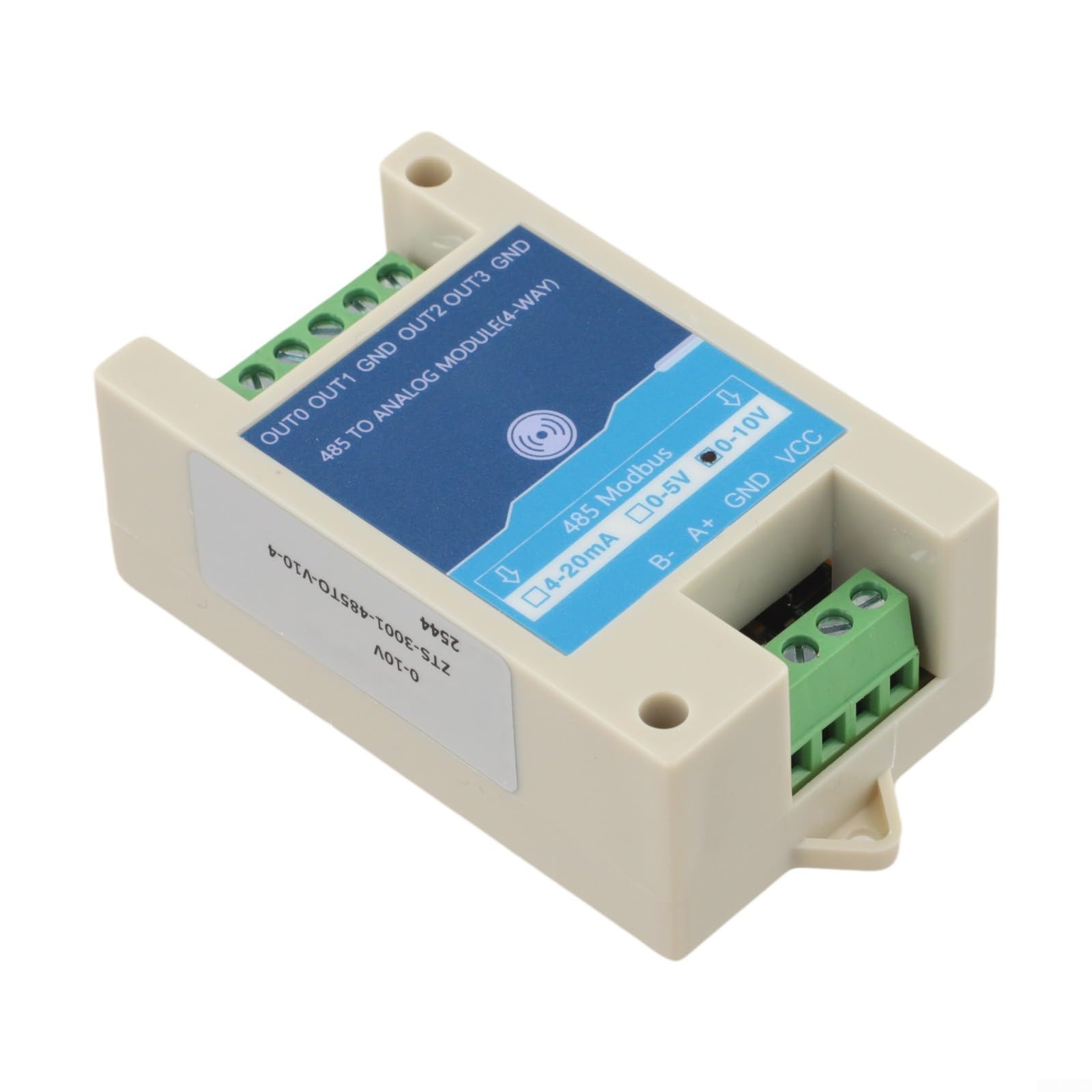 Convertitore di segnale da RS485 ad analogico con uscita a 2 o 4 canali per sistemi di automazione industriale Modbus RTU (4 canali 0-10V)