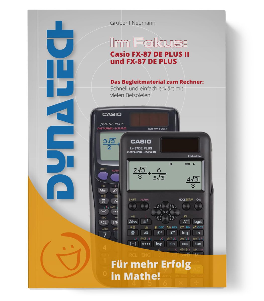 Casio FX-87 DE Plus II Schulrechner mit CalcCase Schutztasche & Fachbuch - Wissenschaftlicher Taschenrechner - Classic Set (Türkis)