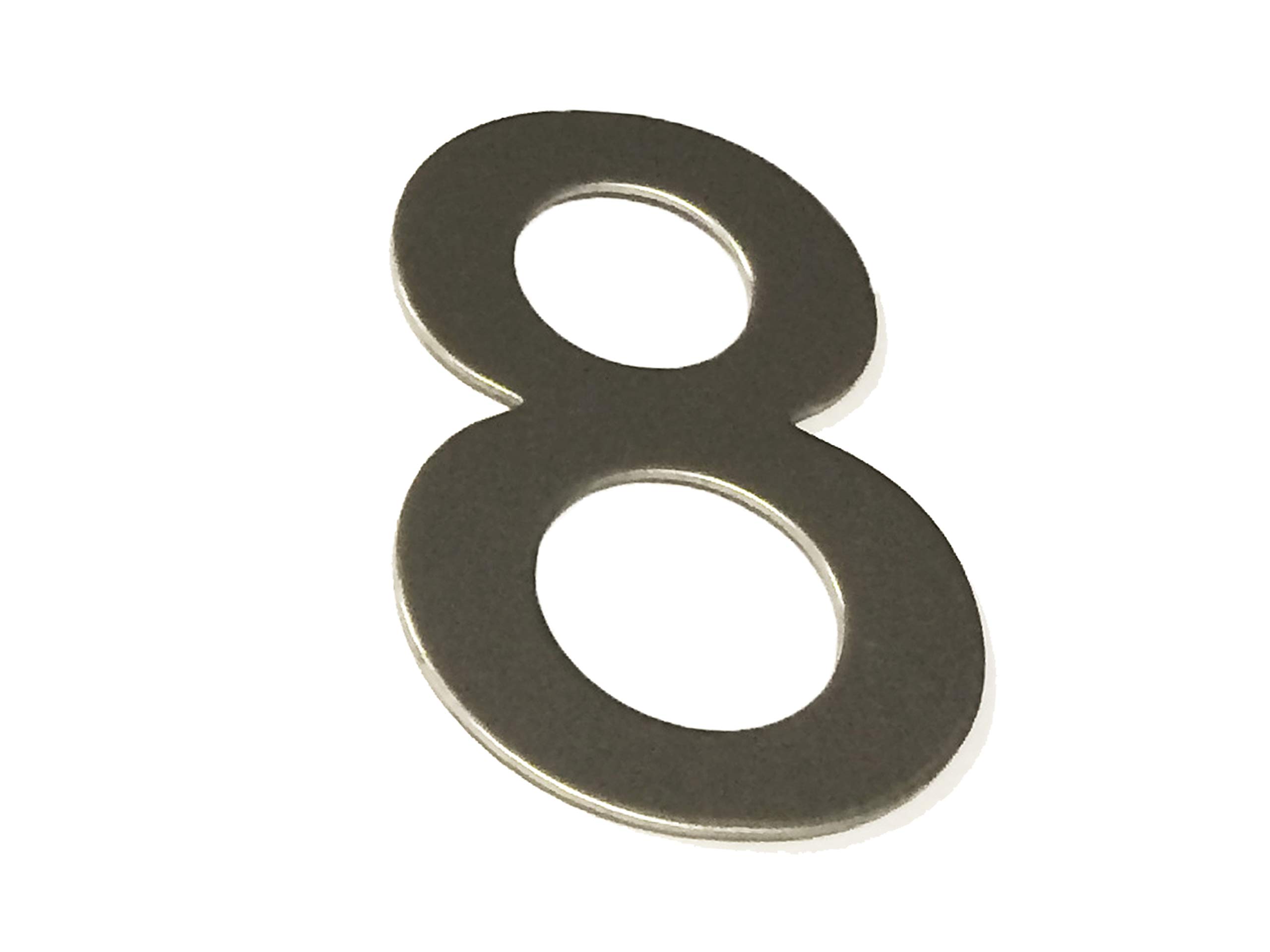 Buy Brushed Stainless Steel House Numbers Stick on 3M Adhesive 10cm