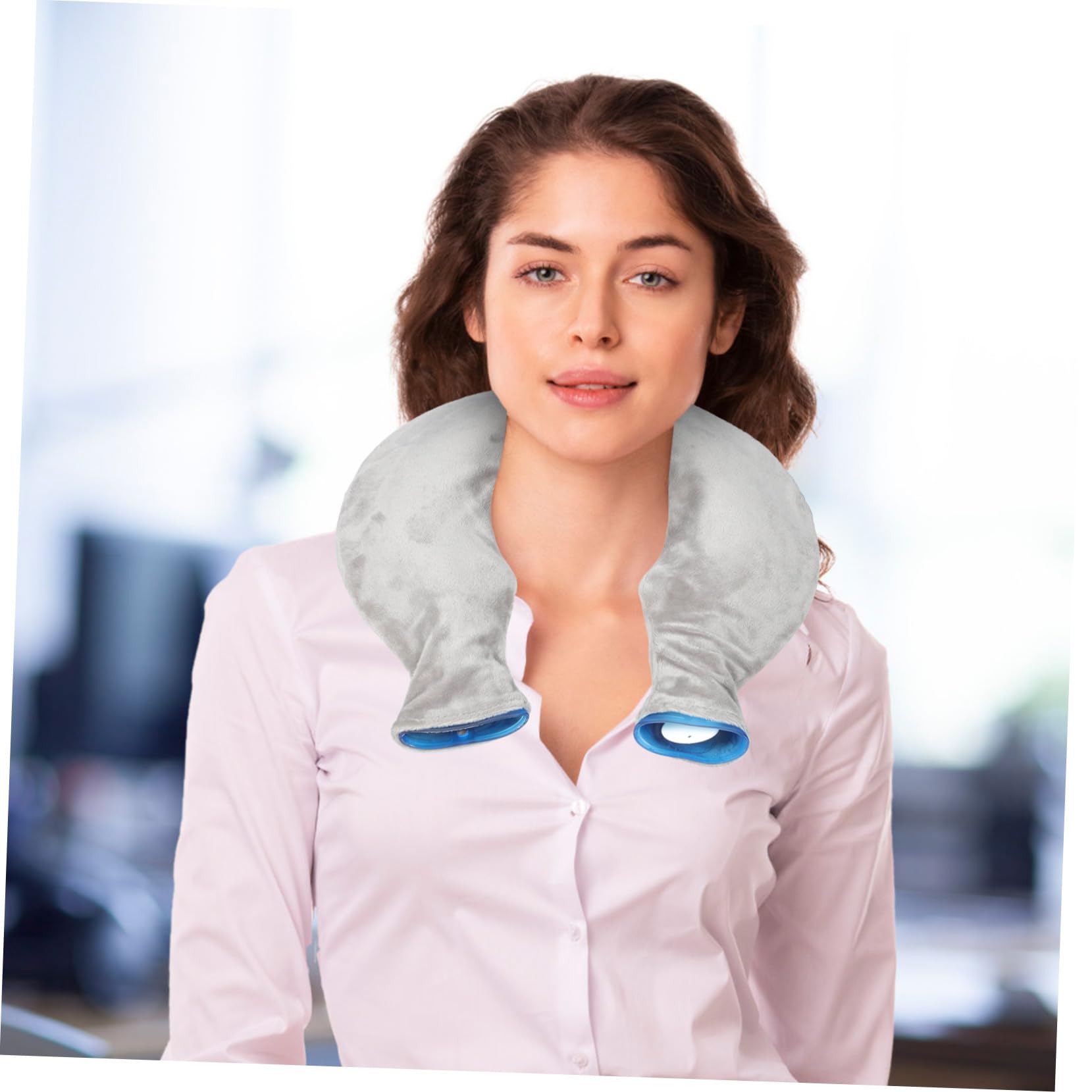 GANAZONO Set di Borsa Compressa a U per Ghiaccio Caldo e Freddo in Pvc Trasparente a Collo e Spalle, Materiale in Gomma e Poliestere per Terapia e Riabilitazione