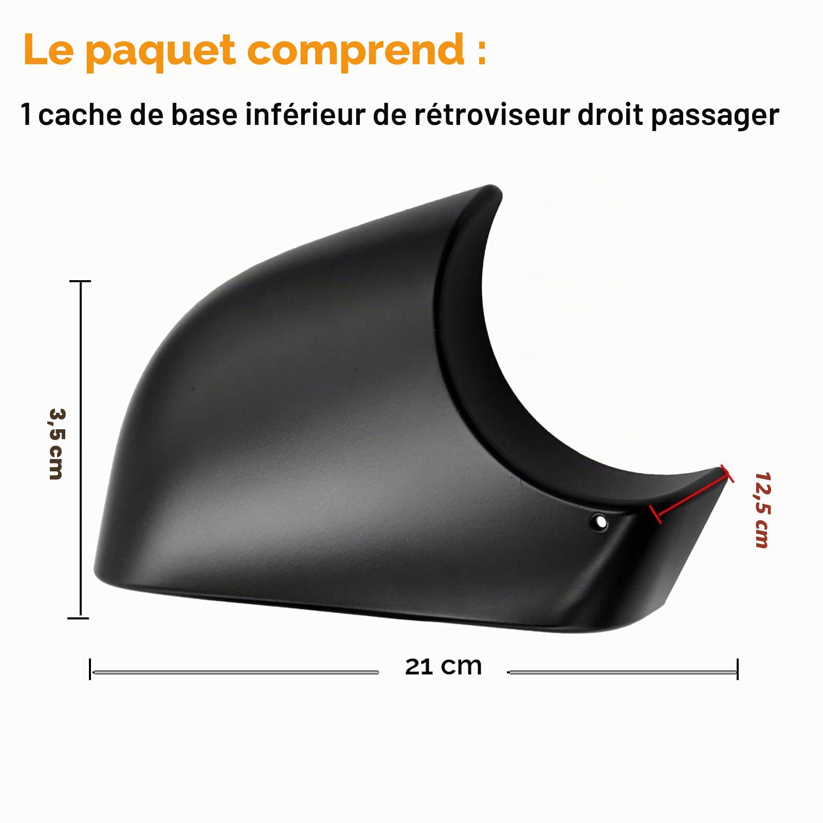 TTCR-II Compatible avec Tesla Model Y Couvercle De Rétroviseur Inférieur | Base De Rétroviseurs Latéral Droit Compatible avec Tesla Model 3 2018-2024 Rétroviseur Inférieur Remplacement (Droite)