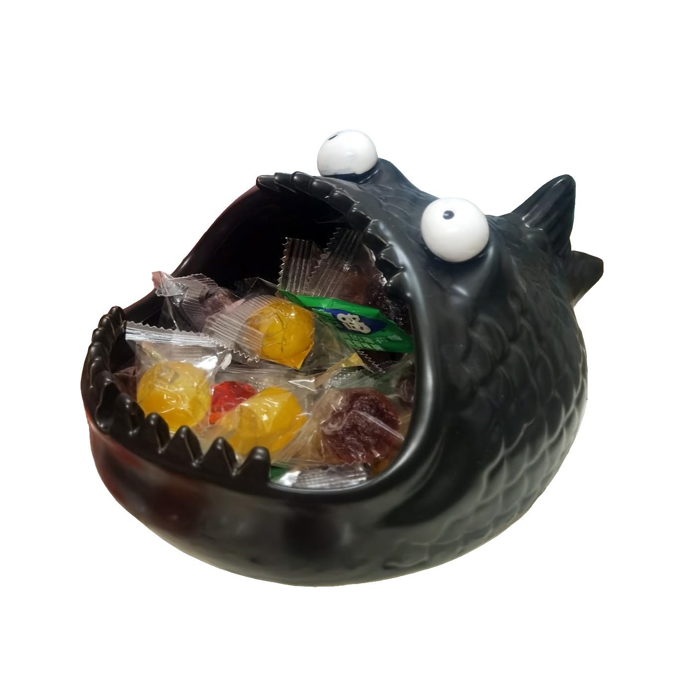 JSIXASO Pequeña estatua de pez pirano decoración de mesa estatua de pescado de cerámica figura de pez escultura animal escultura clave cuenco joyería caja de almacenamiento para decoración de mesa,