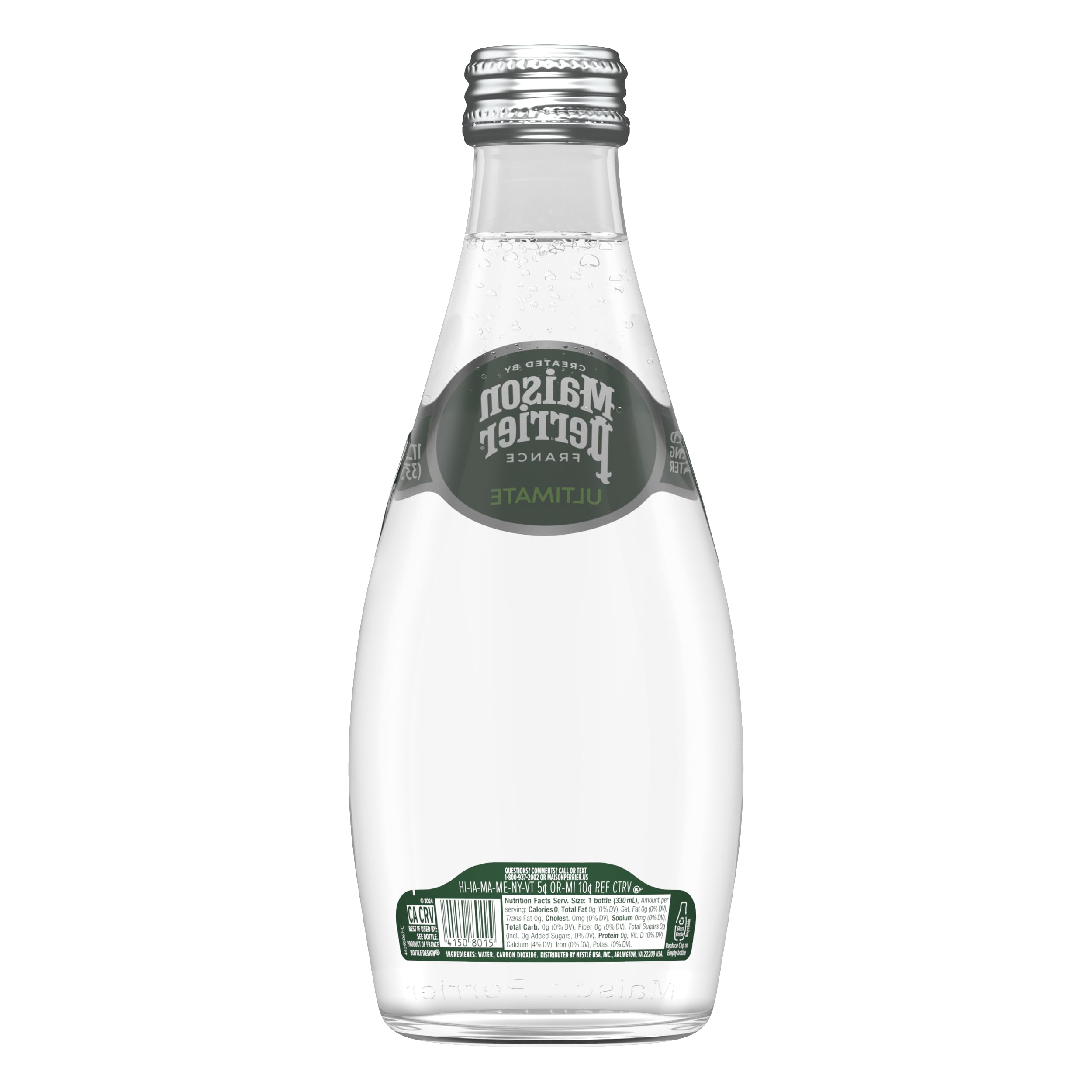 Maison Perrier Ultimate Unflavored Sparkling Water, 4 Pack Glass Bottle 11.15 fl oz