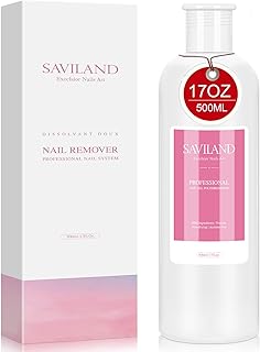 Saviland Nail Gel Polish Remover - Professional Non-Acetone Nail Lacquer Remover Liquid 17oz for Remove Soak-Off Gel Nail ...