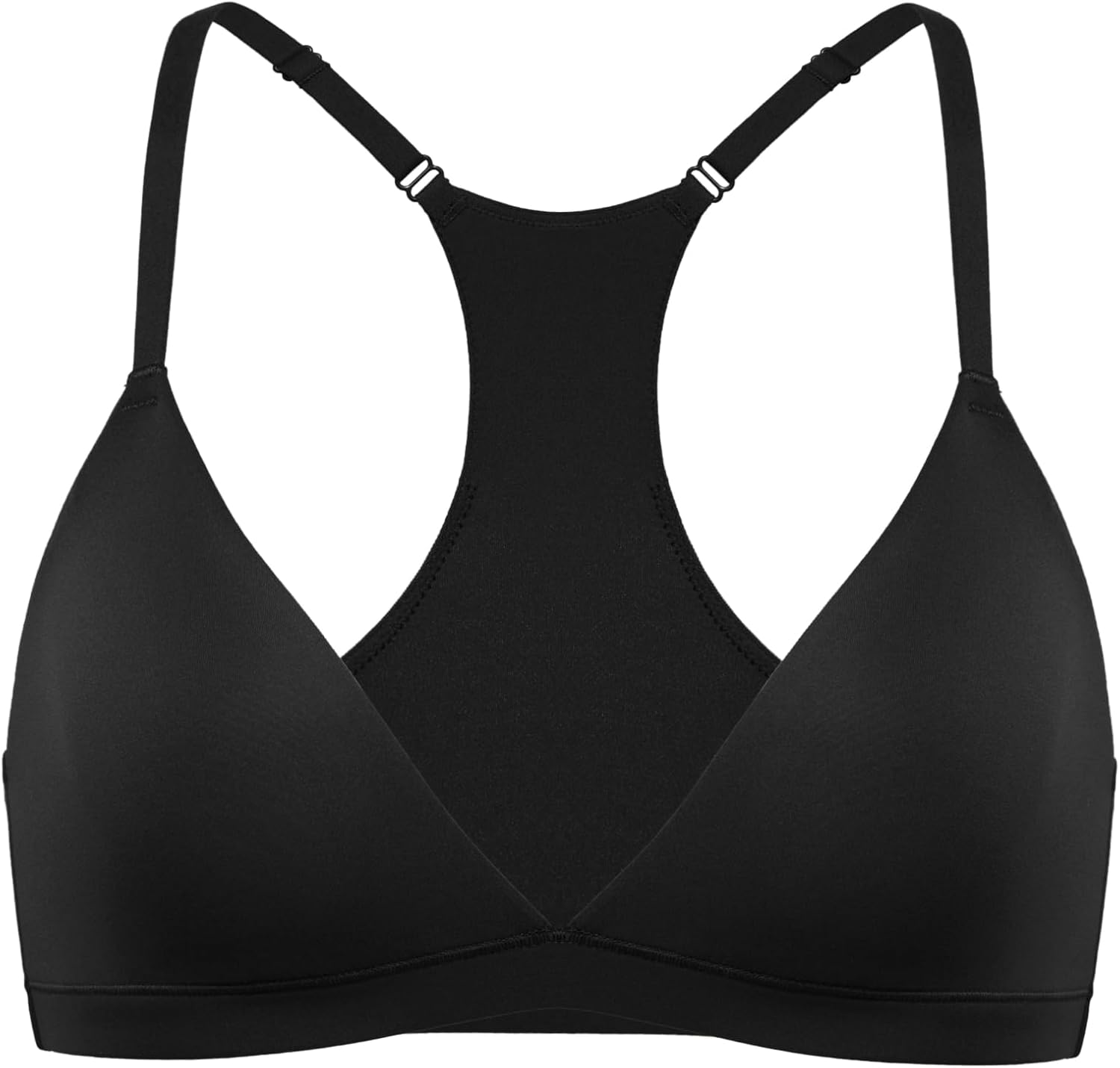 INLYRIC Women's Inbarely Soft Triangle Racerback Bralette - No Padding Unlined No Underwire Comfort Everyday Plunge Bralette
