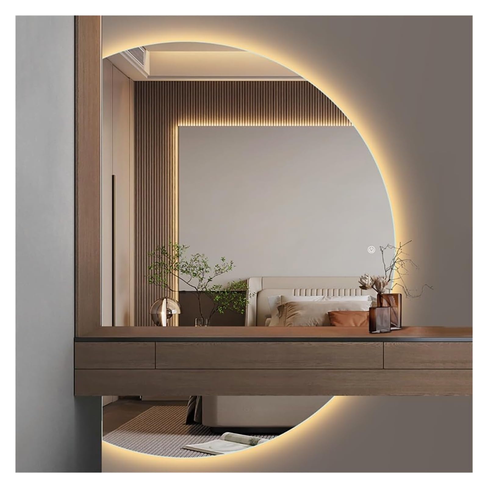 Miroir LED anti-buée dimmable avec trois couleurs de lumière