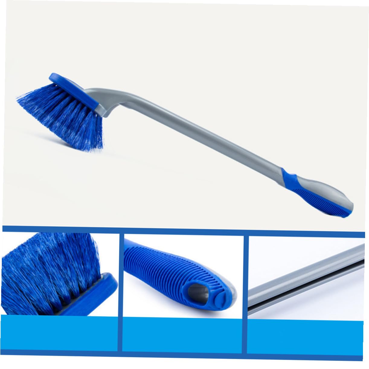Alipis 3 Stück Felgenreinigungsbürsten mit PVC und Pp Borsten, Blau | 1 Kurzer Felgenreiniger, 1 Kurzer Reifenreiniger, 1 Langer Reifenbürste, Flexibles Bürstenset für Haus und Werkstatt
