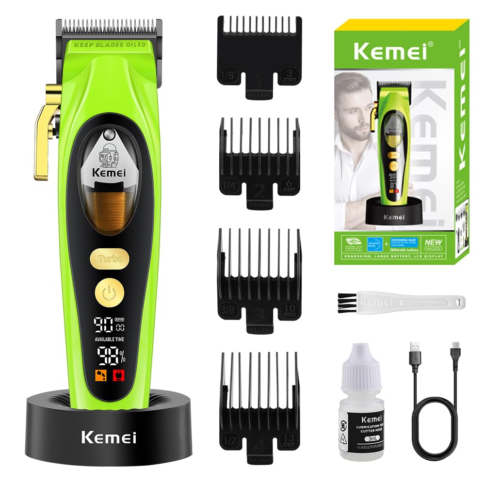 KEMEI Professional Hair Clipper for Men, Rechargeable Barber Clipper, Cordless Electric Hair Clipper and Trimmer, Haircut Clipper, Gift for Men