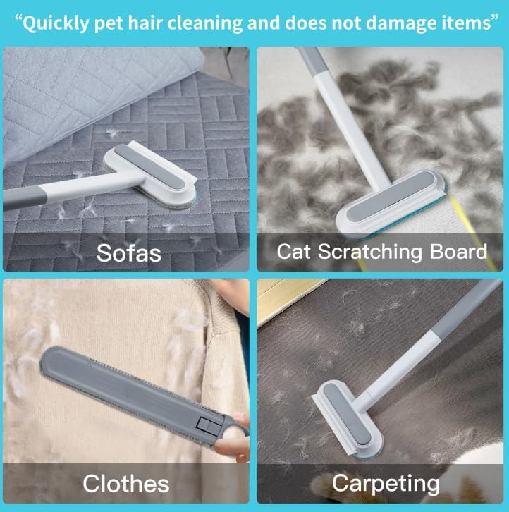 4 in 1 Pet Hair Remover for Furniture, Multifunctional Pet Hair Removal Brush Reusable Pet Hair Remover Tool 2025 New Pets Hair Remover for Couch Carpets, Clothes, Bedding, Window image 3