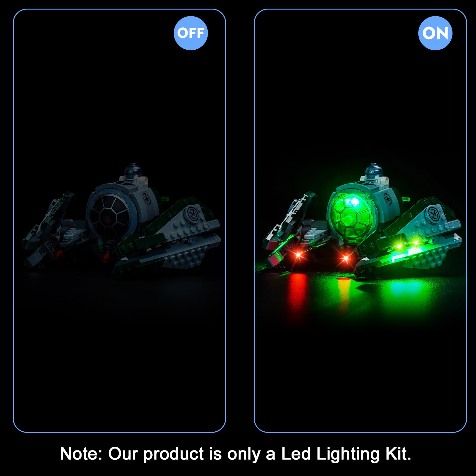 LocoLee Led Light Set Compatible with Lego Yoda's Jedi Starfighter Led Decoration Lighting Kit Compatible with Lego 75360 Building Blocks Model,Only Lights Set,No Model - Image 2
