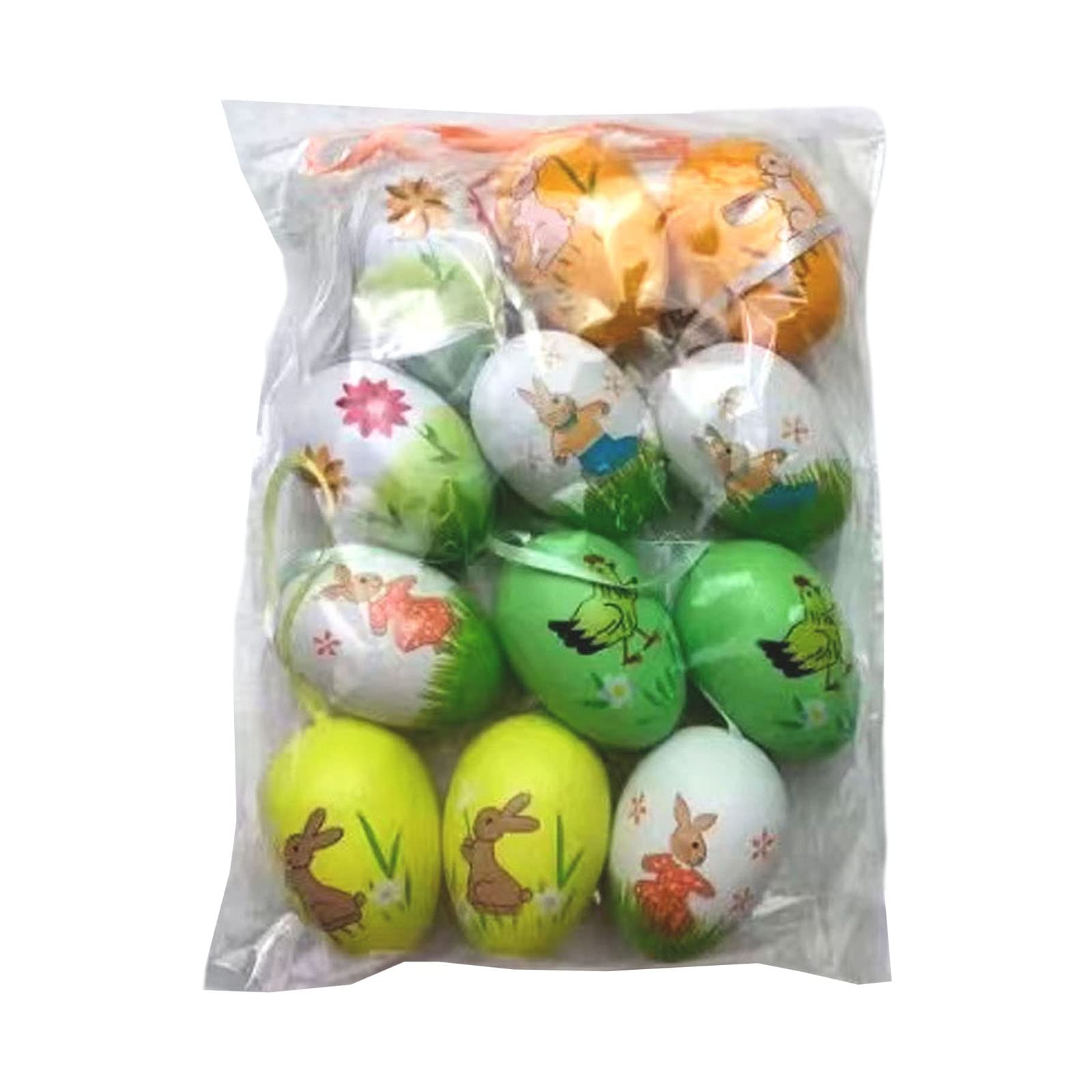NEWFT 12Pcs Easter Colorful Eggs Colorful Ornament Art Crafts Supplies for Kindergarten School Students Ornament