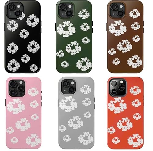 Vintage Denim Tears Coquette Inspired Tough Phone Case, Cotton Wreath Case For Phone 16 15 14 13 12 11 X 8 Plus Pro Max Mini, Chic Item Phone Case, Unique Accessories Protection Durable