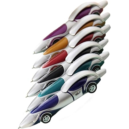 Amazon Azrte アズルテ ボールペン 0 5mm 文房具 筆記用具 おもしろ 雑貨 ノベルティ グッズ プレゼント 個包装 青 ミニカー 車 10本セット 油性ボールペン 文房具 オフィス用品