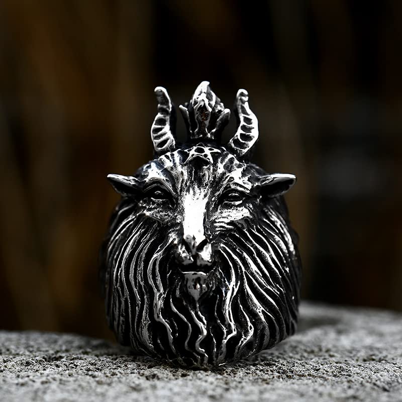 Image of Death Skull Ring for Men Stainless Steel Jewelry Biker Rings Scary Death Ring Skull for Gifts