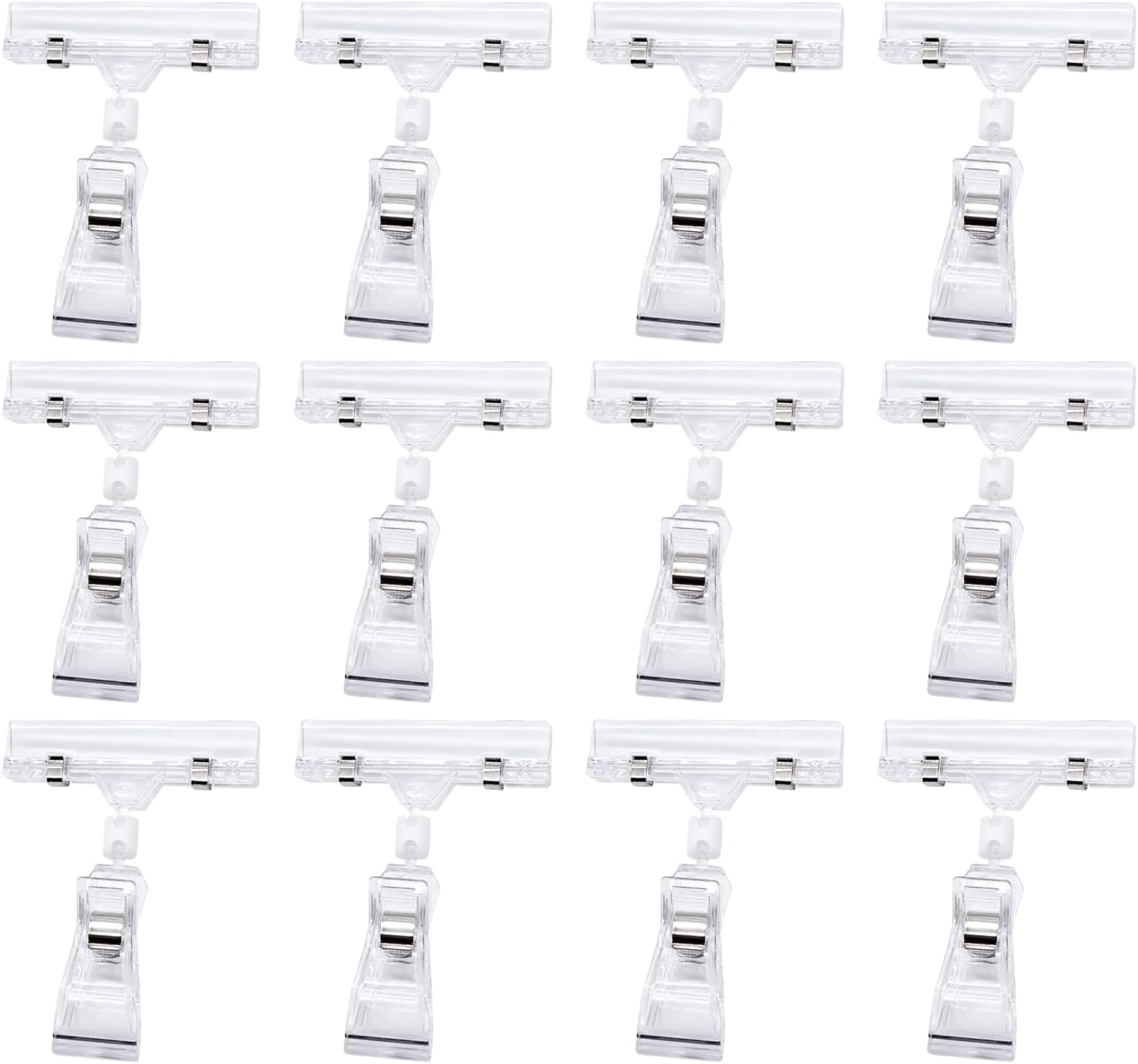 FACHAIBA 12Pcs Plastic Rotatable Sign Clips,Rotatable Sign Clips,Label