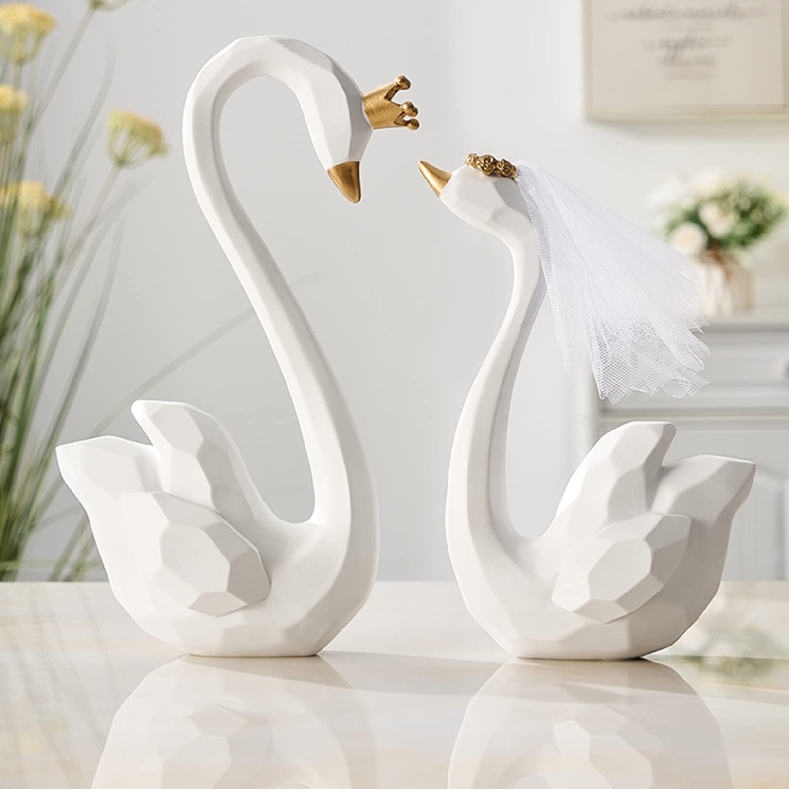 極上置物スワン根付タサコサ東さ6-0625②